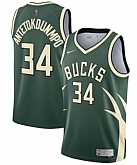 Bucks 34 Giannis Antetokounmpo Green Nike Earned Edition Swingman Jersey,baseball caps,new era cap wholesale,wholesale hats